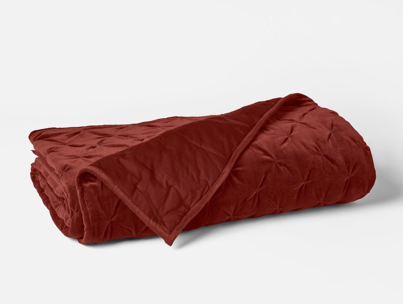 Velvet Tufted Organic Quilt | Claret