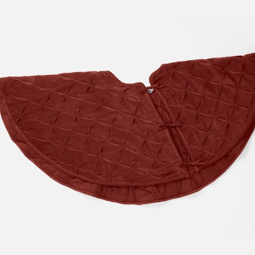 Velvet Tufted Organic Tree Skirt | Claret