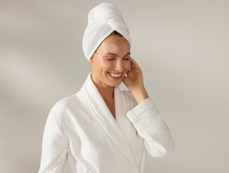 Waffle Organic Hair Wrap | Alpine White