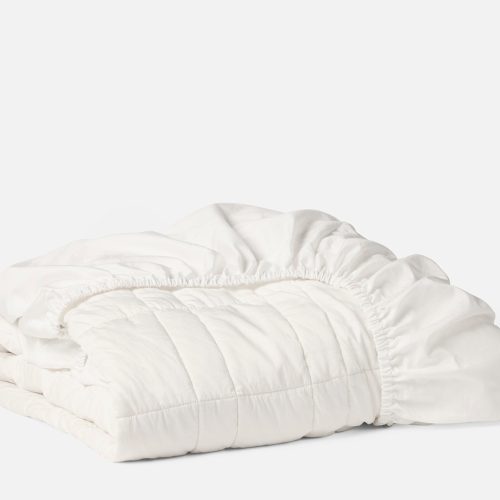 Washable Wool Filled Mattress Pad | Soft White