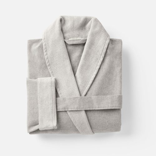 FA24 WomensBrushedOrganicFlannel Robe PaleGrayHeather 1825 1