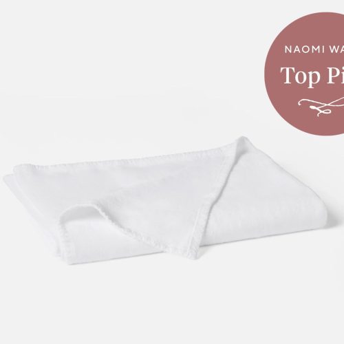 Helena Organic Linen Throw | Alpine White