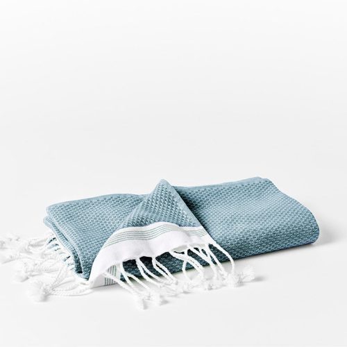 Mediterranean Organic Towels - Coyuchi | Aquamarine w/ Sea Spray