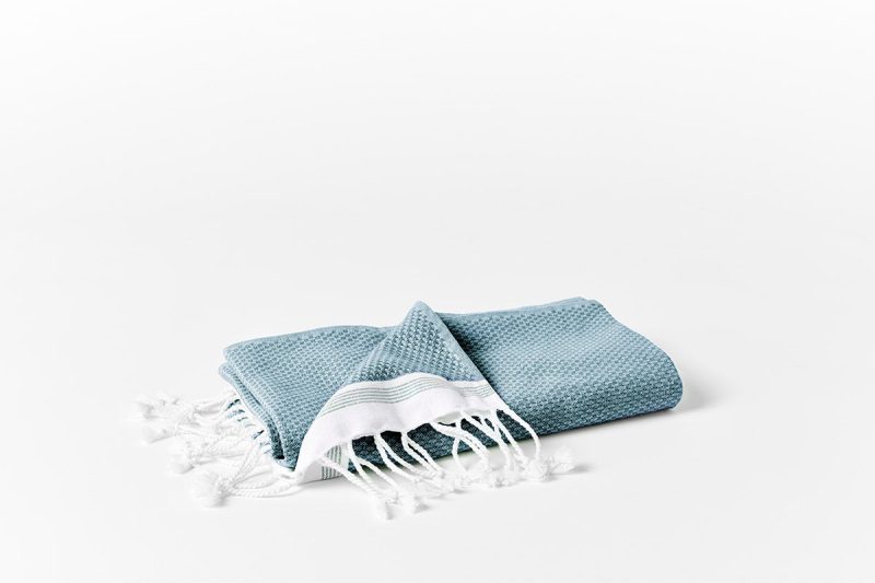 Mediterranean Organic Towels - Coyuchi | Aquamarine w/ Sea Spray