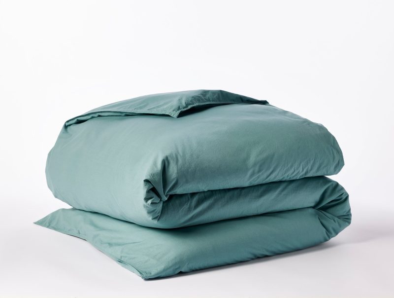 Organic Crinkled Percale™️ Duvet Cover | Surf