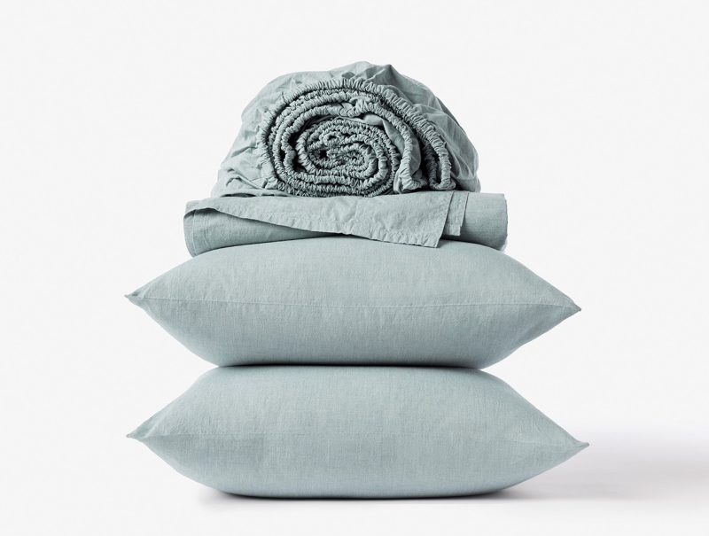 Organic Crinkled Percale™ Sheet Set - Coyuchi | Surf Chambray