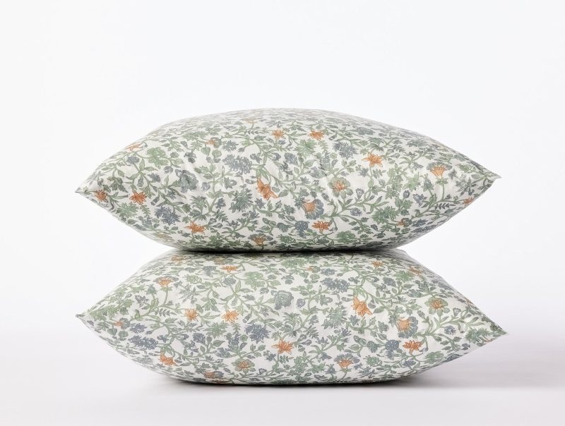 Organic Print Percale Sheets | Sage Garden