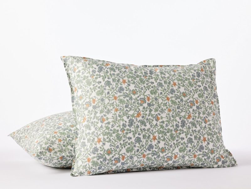 OrganicPrintPercale ShamStandard SageGarden A SP24