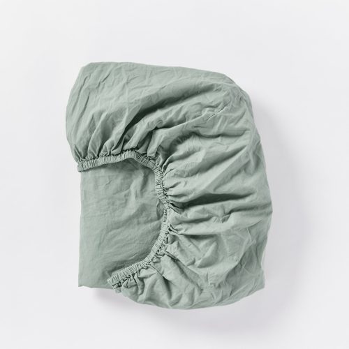 Organic Crinkled Percale™ Fitted Sheets | Sage