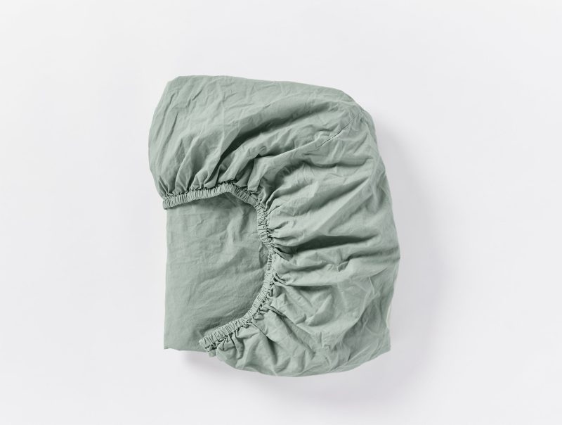 Organic Crinkled Percale™ Fitted Sheets | Sage