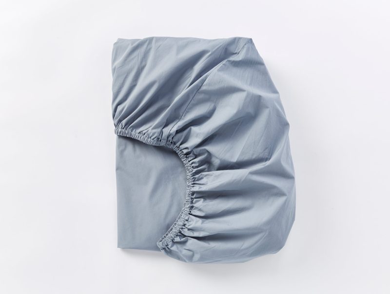 PDP 300Percale FittedSheet SteelBlue B SP21