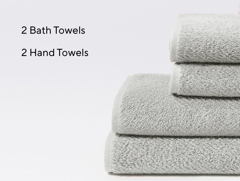 Air Weight® Organic Minimalist Towel Set of 4 | Fog