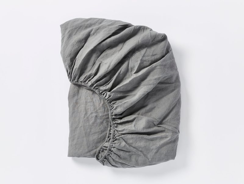 Organic Relaxed Linen Fitted Sheet | Slate