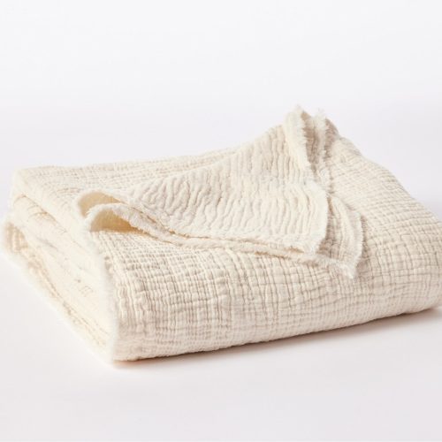 Topanga Organic Matelasse Throw | Undyed