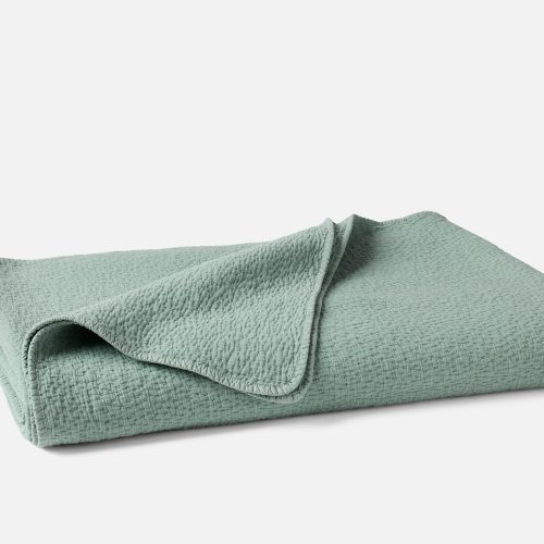 Cascade Organic Matelasse Blanket - Coyuchi | Seafoam