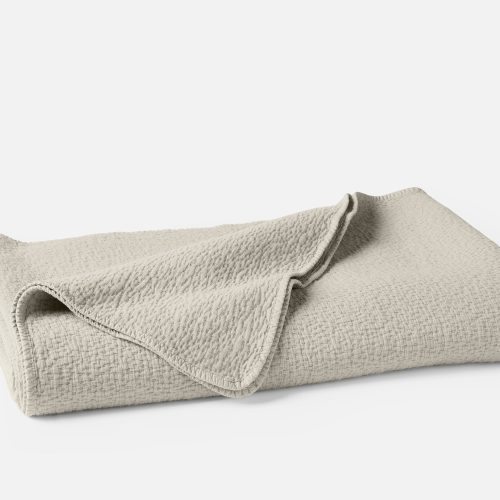 Cascade Organic Matelasse Blanket - Coyuchi | Stone