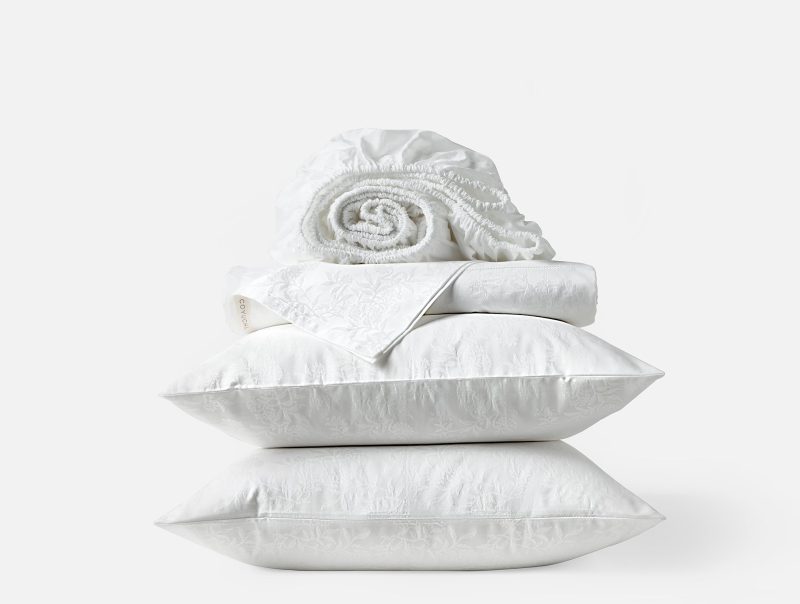 Heirloom Organic Jacquard Sheet Set - Coyuchi | Alpine White