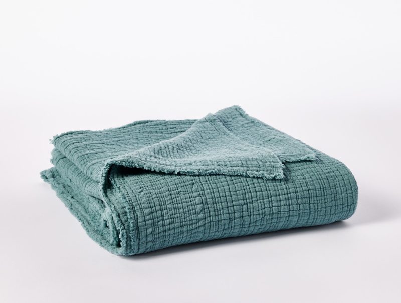 TopangaOrganicMatelasse BlanketThrow Surf A SP244