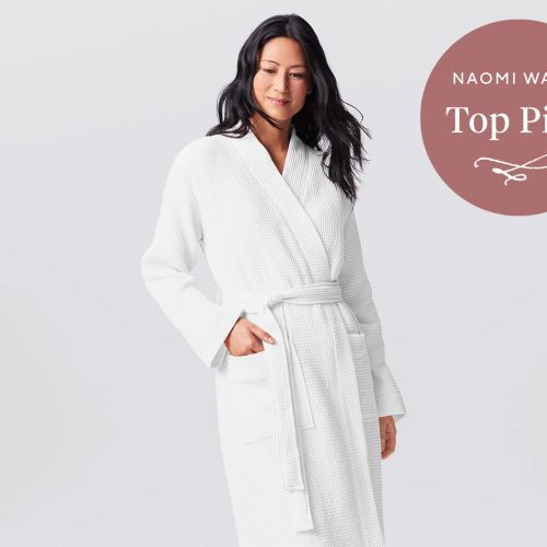 Unisex Organic Waffle Robe - Coyuchi | Alpine White