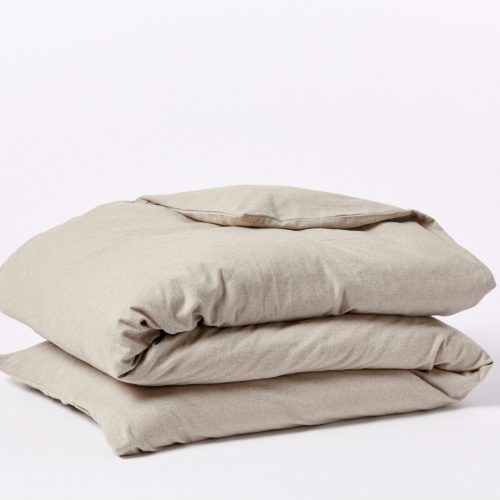 Cloud Brushed™ Organic Flannel Duvet Cover | Camel Heather