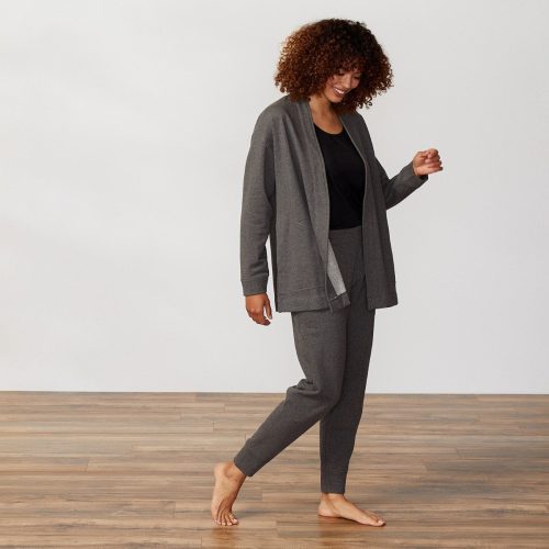 Women's Dillon Organic French Terry Cardigan | Charcoal Heather