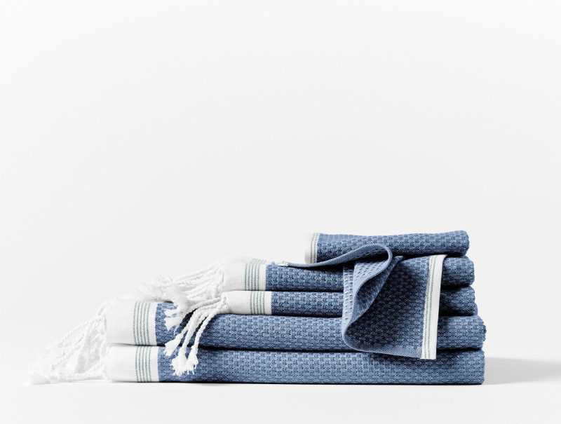 Mediterranean Organic 6 pc Set (2 bath towels, 2 guest towels, 2 wash cloths) | Lake w/Sea Spray