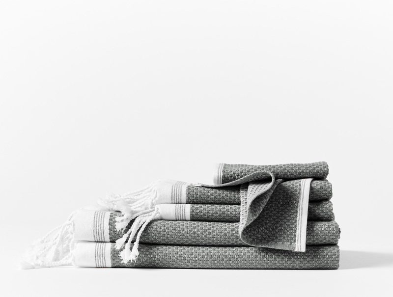 Mediterranean Organic 6 pc Set (2 bath towels, 2 guest towels, 2 wash cloths) | Shadow w/Deep Pewter