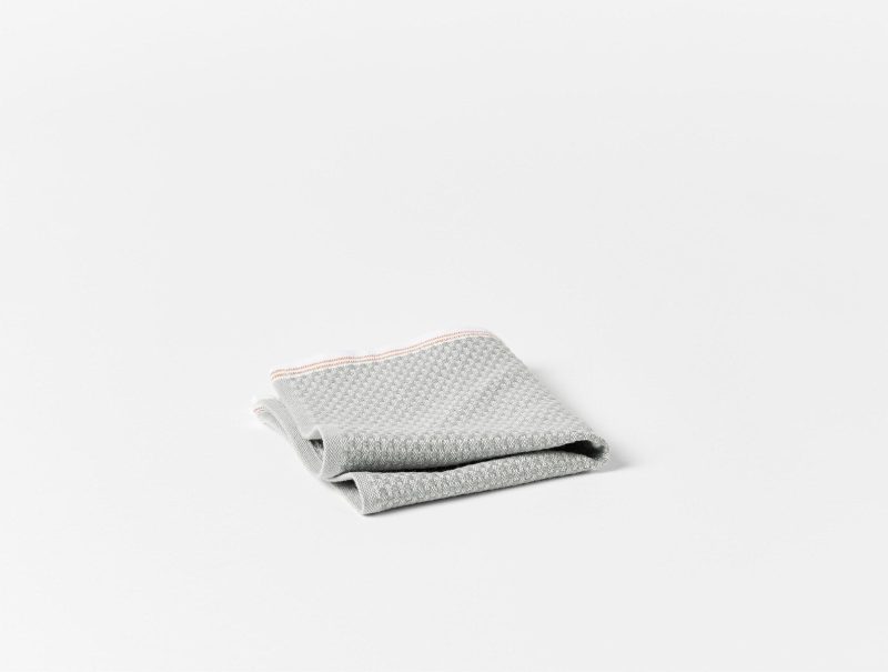 Mediterranean Organic Towels - Coyuchi | Deep Pewter w/ Tangerine Stripe