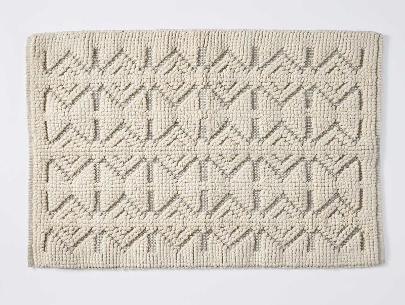 Mosaic Canyon Organic Bath Rug | Undyed w/Slate