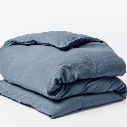 Organic Relaxed Linen Duvet Cover | Harbor Blue