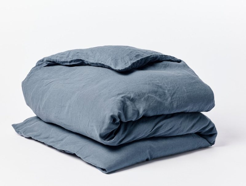 Organic Relaxed Linen Duvet Cover | Harbor Blue