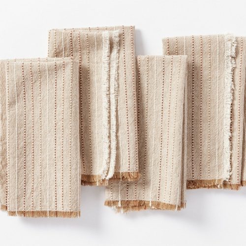 Fringe Stripe Organic Napkin, Set of 4 | Hazel