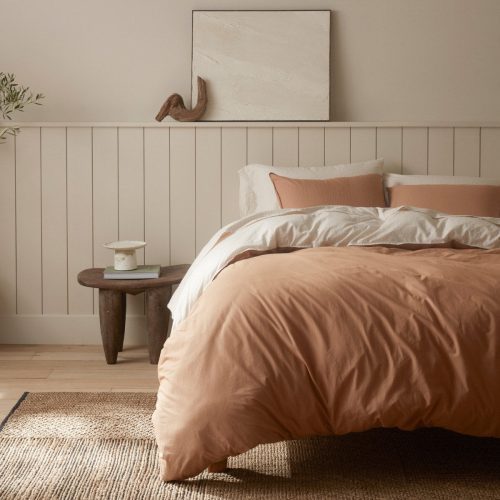 Organic Crinkled Percale™️ Duvet Cover | Ginger