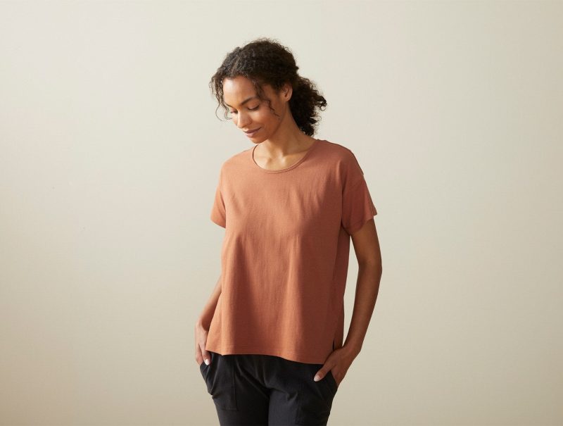 Women's Solstice Organic Boxy Tee | CInnamon