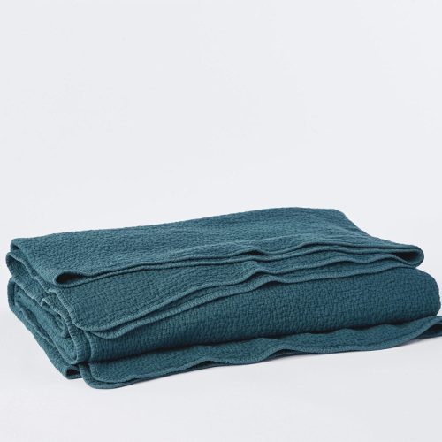 Cascade Organic Matelasse Blanket | Aegean