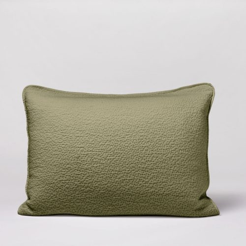 Cascade Organic Matelasse Sham | Moss