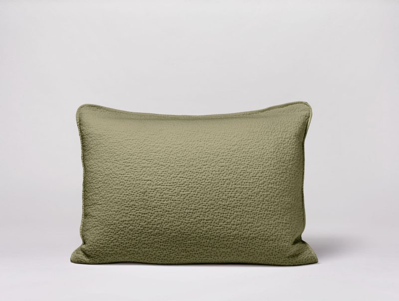 Cascade Organic Matelasse Sham | Moss