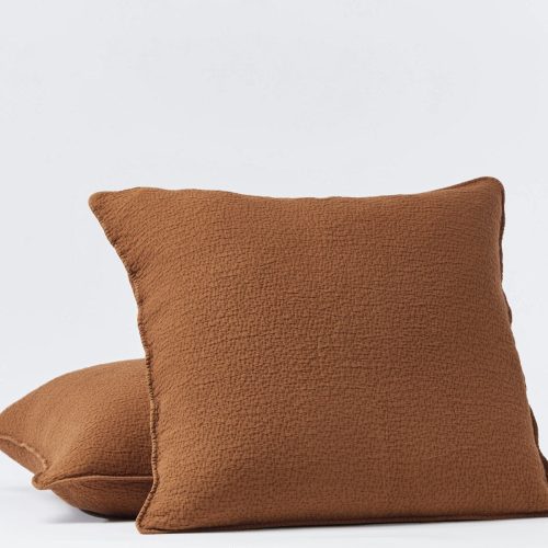 Cascade Organic Matelasse Sham | Rust