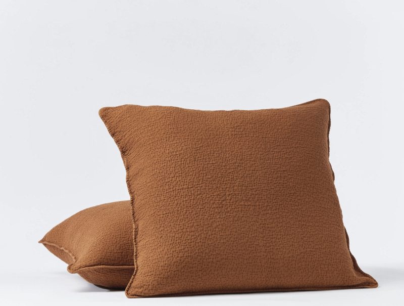 Cascade Organic Matelasse Sham | Rust