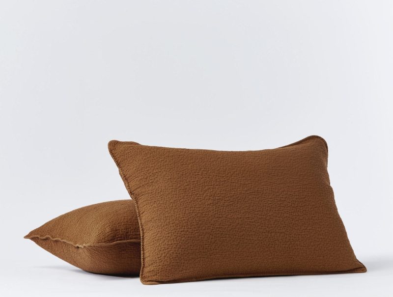 Cascade Organic Matelasse Sham | Rust