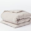 Coastal Gingham Organic Duvet Cover | Sandstone w/Pewter