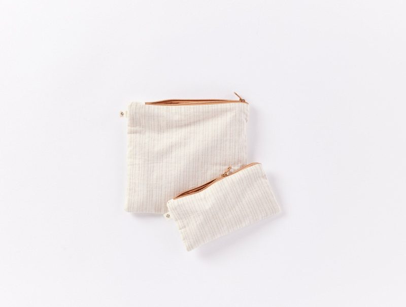 Coyuchi Conserve Organic Snack Bags | Ginger/Stripe