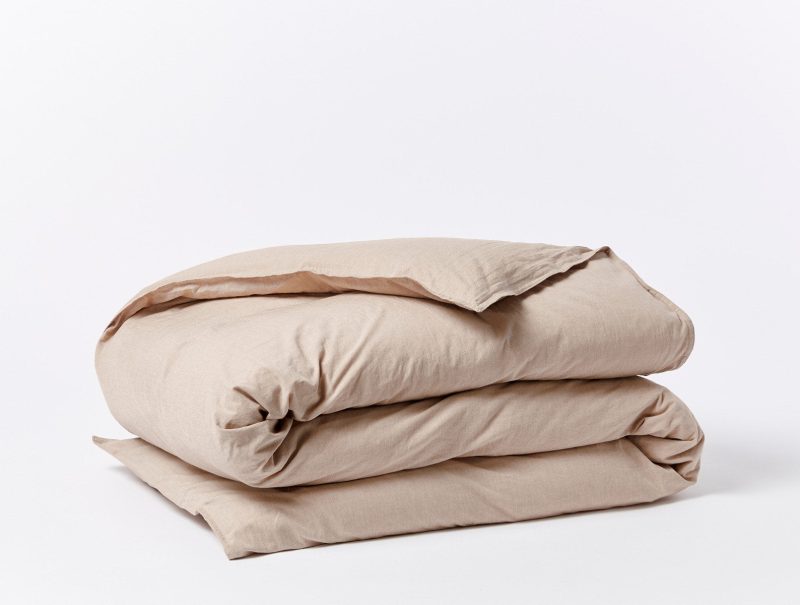 Organic Crinkled Percale™️ Duvet Cover | Hazel Chambray