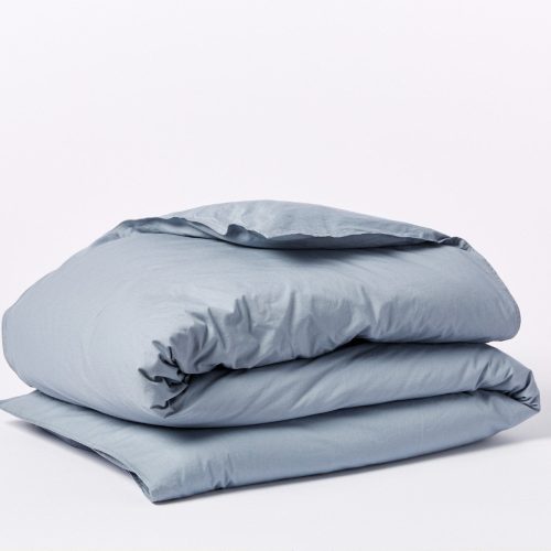 Organic Crinkled Percale™️ Duvet Cover | Steel Blue