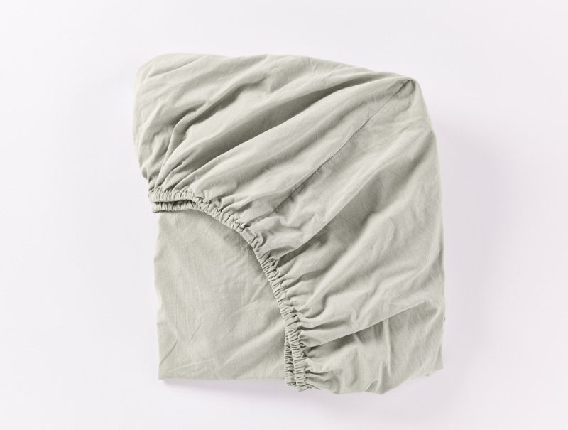 Organic Crinkled Percale™ Fitted Sheets | Laurel Chambray