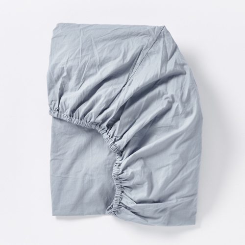 Organic Crinkled Percale™ Crib Sheet | Steel Blue