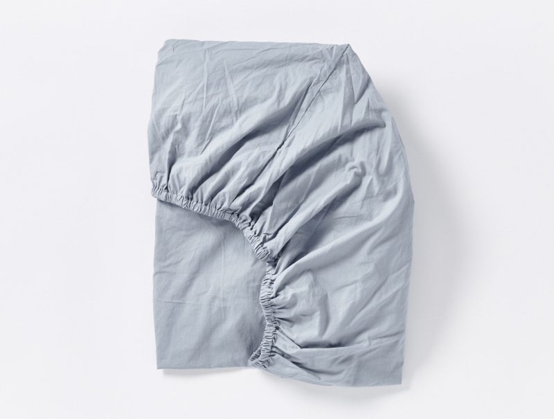 Organic Crinkled Percale™ Sheets | Steel Blue