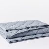 Diamond-Stitched Organic Cotton Comforter | Steel Blue