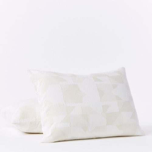 Inverness Organic Shams | Soft White w/Natural