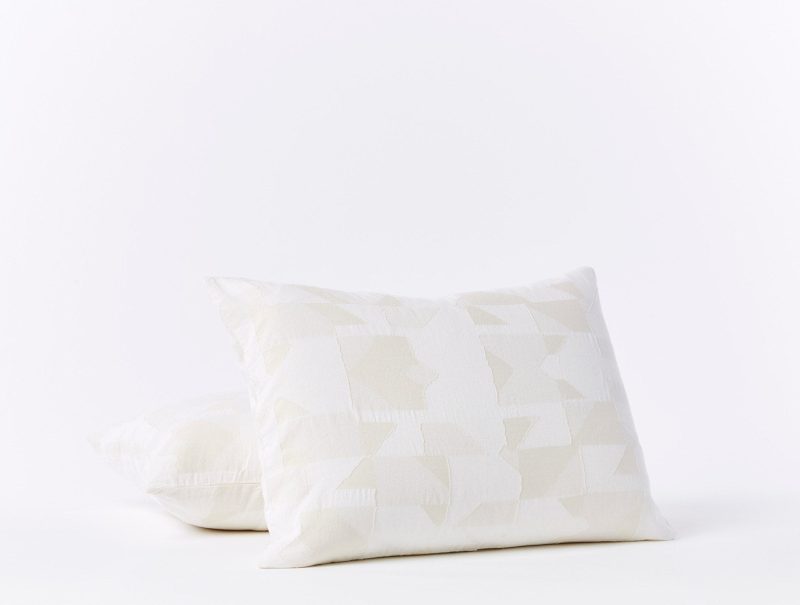 Inverness Organic Shams | Soft White w/Natural